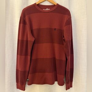 Volcom Burgundy Striped Crewneck